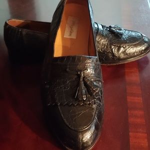 genuine crocodile alligator mezlan shoe black siz